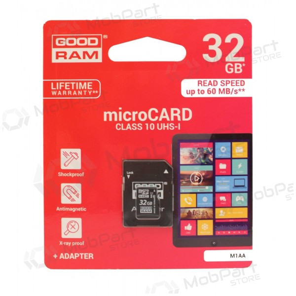 Κάρτα μνήμης GOODRAM MicroSD 32GB (class 10) + SD adapter