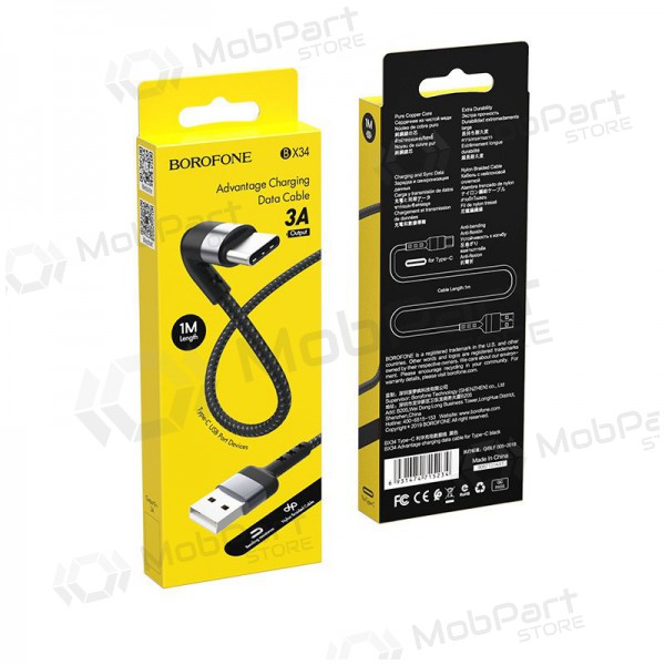 USB καλώδιο Borofone BX34 Type-C 1.0m (μαύρος)