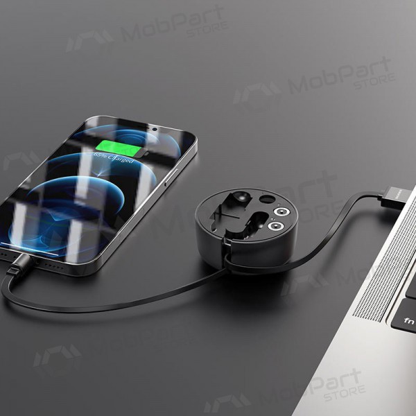USB καλώδιο Borofone BU26 3in1 microUSB-Lightning-Type-C magnetinic 1.0m (μαύρος)