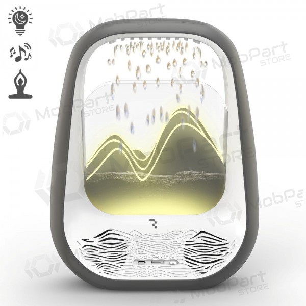 Χαλαρωτικό ηχείο Bluetooth με φωτισμό RGB Relaxing Rain γκρι.