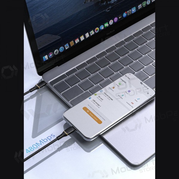Καλώδιο USB-C Dudao L25C USB-C σε USB-C 1 m 60 W μαύρο