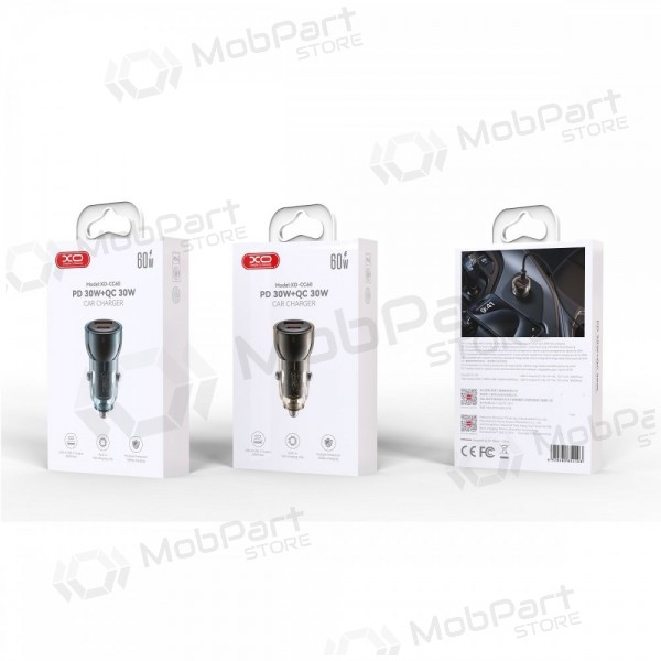 Φορτιστης αυτοκινητου XO CC60 USB-A/USB-C 60W μαύρος