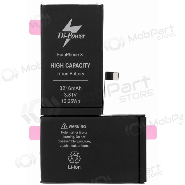 Μπαταρία Apple iPhone X, συσσωρευτής Di-Power 3216 mAh (αυξημένης χωρητικότητας)