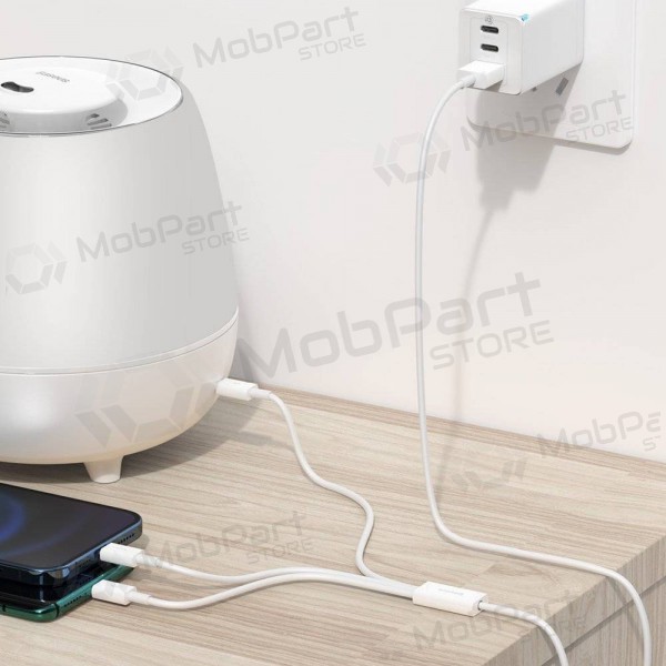 Καλώδιο Baseus Superior USB - microUSB+Lightning+Type-C 3.5A 1.5m (άσπρο) CAMLTYS-02