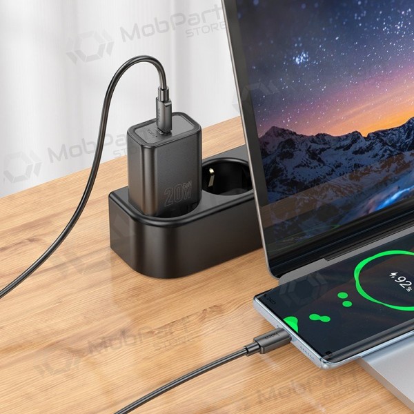 Φορτιστής τηλεφώνου Hoco N60 GaN USB-C με καλώδιο USB-C 1 m λευκό