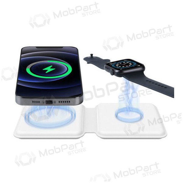 Φορτιστής ασύρματος 2in1 Smart Phone, Watch (άσπρο)