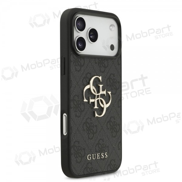 Θήκη Apple iPhone 17 Pro Max - Guess PU 4G Metal Logo (γκρι)