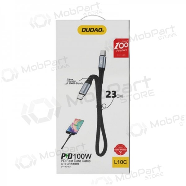 Καλώδιο USB-C Dudao L10C USB-C σε USB-C 0.23 m 100 W μαύρο