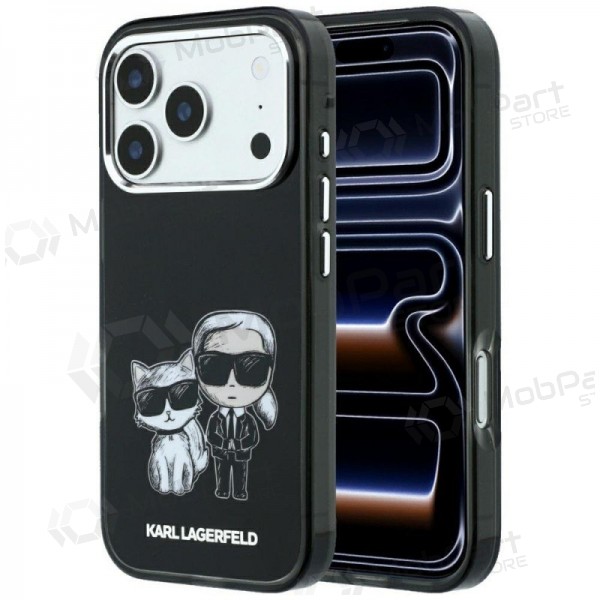 Θήκη Apple iPhone 18 Pro - Karl Lagerfeld PU Semi Wrap Smooth Sketch Bodies MagSafe (μαύρο)