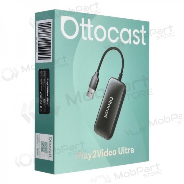 Ασύρματος προσαρμογέας CarPlay/Android Auto Ottocast Play2Video Ultra μαύρος