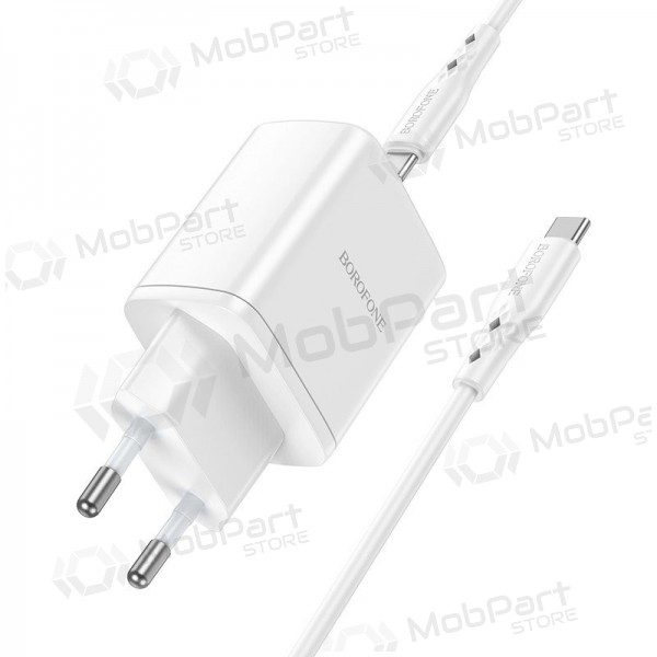 Φορτιστής buitinis Borofone BN9 2xType-C 35W + Type-C άσπρο