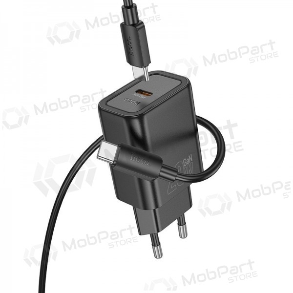 Φορτιστής τηλεφώνου Hoco N60 GaN USB-C με καλώδιο USB-C 1 m μαύρο