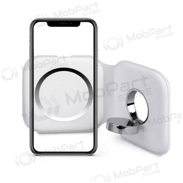 Φορτιστής ασύρματος 2in1 Smart Phone, Watch MagSafe 10W (άσπρο)