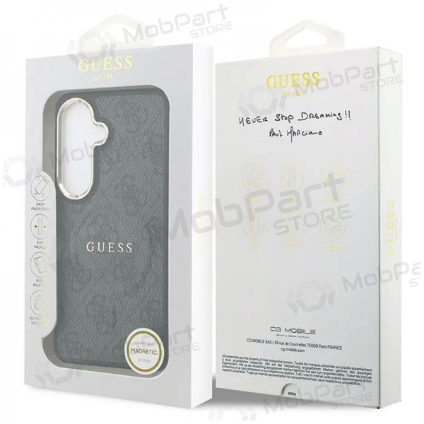 Θήκη Samsung Galaxy S26 - Guess PU Leather 4G Gold Frame Magnetic (μαύρο)