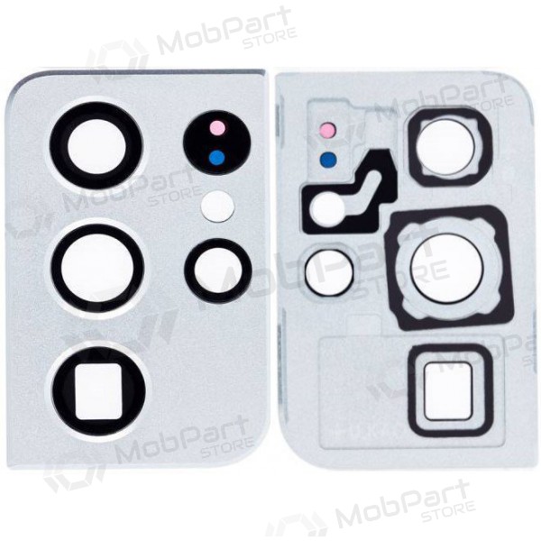 Samsung Galaxy S21 Ultra 5G τζαμάκι κάμερας (ασήμι) (με πλαίσιο)