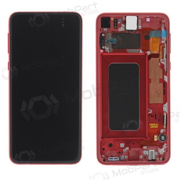 Samsung G970F Galaxy S10e οθόνη (Cardinal Red) (με πλαίσιο) (μεταχειρισμένος grade A, γνησια)
