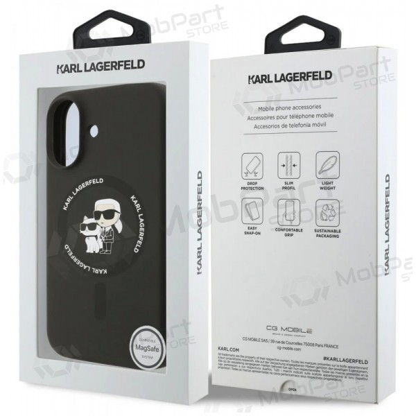 Θήκη Apple iPhone 17 - Karl Lagerfeld Liquid Silicone Karl and Choupette MagSafe (μαύρο)