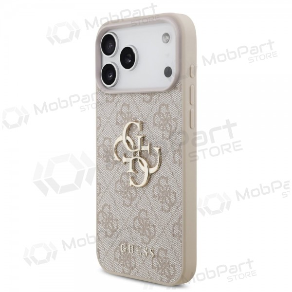 Θήκη Apple iPhone 17 Pro Max -Guess PU 4G Metal Logo- (ροζ)