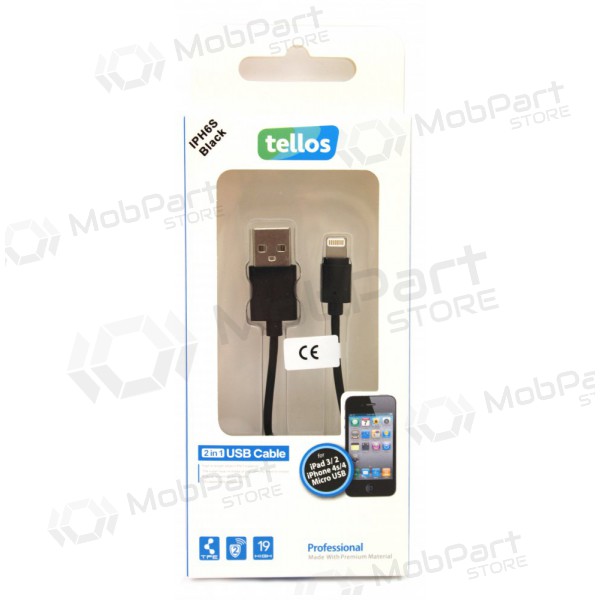 USB καλώδιο Tellos Professional Lightning (μαύρος) 1.0m