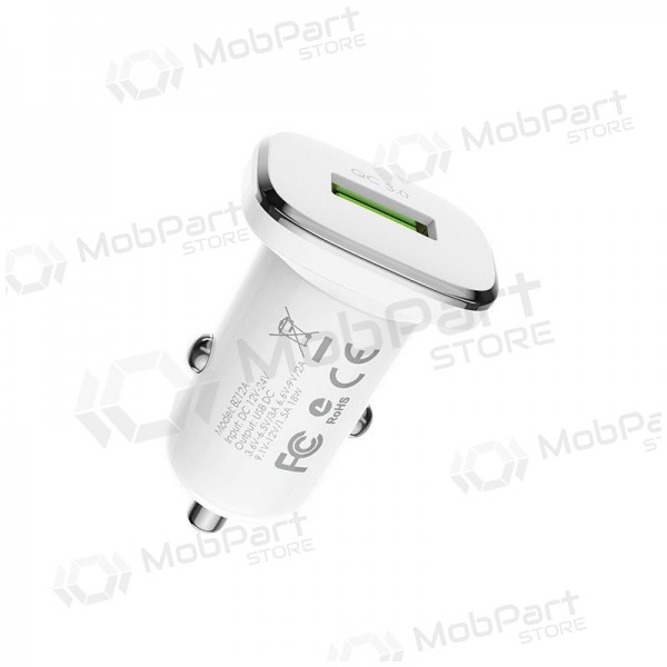 Φορτιστής automobilinis Borofone BZ12A Quick Charge 3.0 + Type-C (άσπρο)