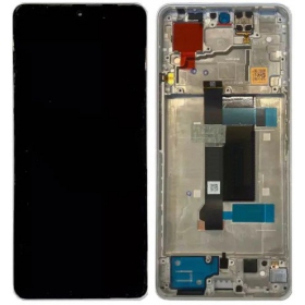 Xiaomi Poco X6 5G (compatible with Redmi Note 13 Pro 5G) οθόνη (άσπρο) (με πλαίσιο) (γνησια)