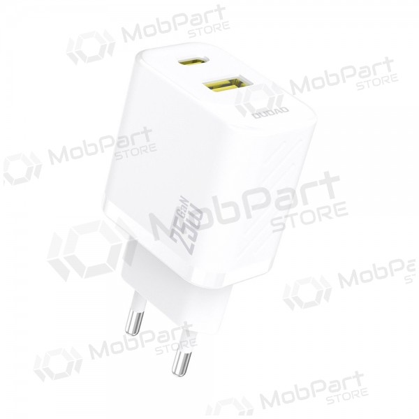 Φορτιστής τηλεφώνου Dudao A26T 25 W GaN USB-C + USB-A λευκός
