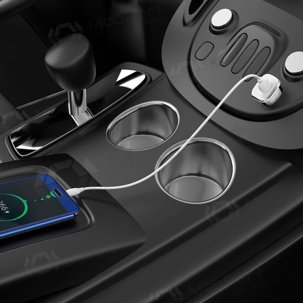 Φορτιστής automobilinis Borofone BZ12A Quick Charge 3.0 + Type-C (άσπρο)