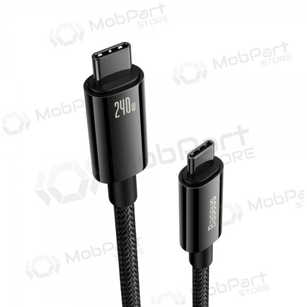 USB-C καλώδιο Baseus Tungsten CAWJ040001 USB-C σε USB-C 1 m 240 W μαύρο