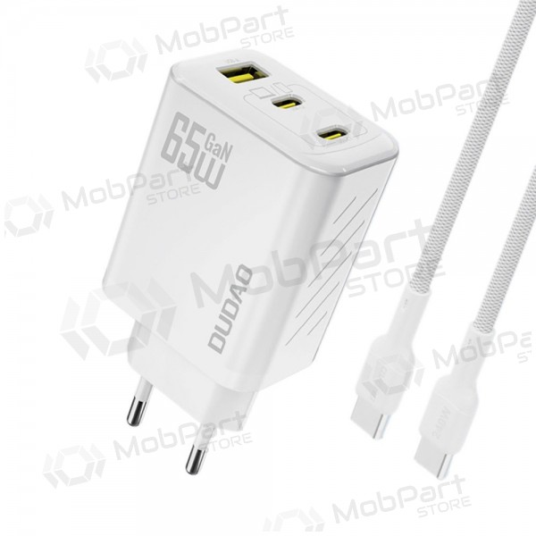 Φορτιστής τηλεφώνου Dudao A28PC 45 W GaN 2x USB-C με καλώδιο USB-C 1 m μαύρο