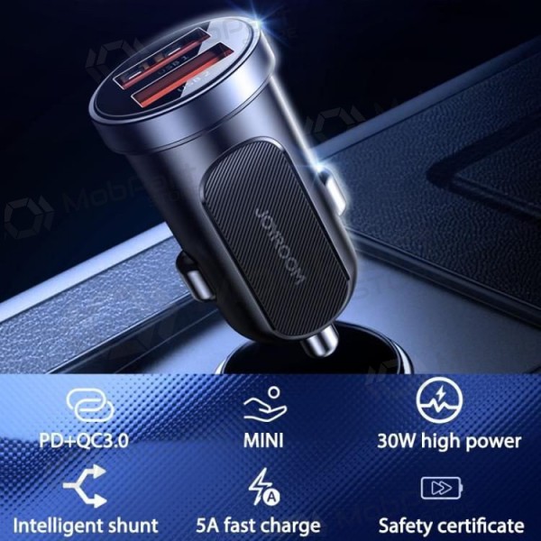 Φορτιστής automobilinis Joyroom C-A09 2xUSB (SCP, PD, AFC) 3.0 30W (μαύρος)
