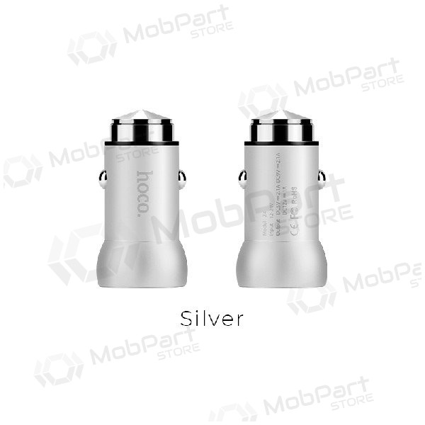 Φορτιστης αυτοκινητου HOCO Z4 QuickCharge (5V 2.1A) (ασήμι)