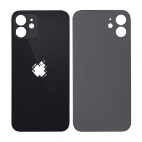 Apple iPhone 12 πίσω κάλυμμα μπαταρίας (μαύρος) (bigger hole for camera)