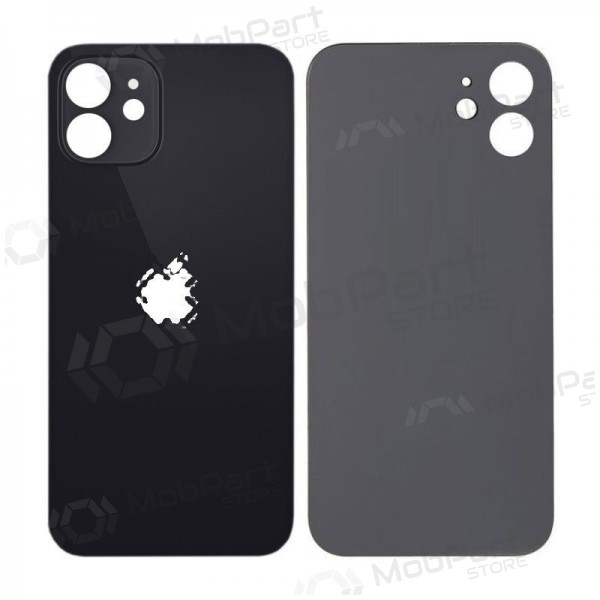 Apple iPhone 12 πίσω κάλυμμα μπαταρίας (μαύρος) (bigger hole for camera)
