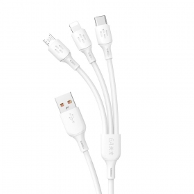 Καλώδιο USB Dudao L8A-3in1 USB-A σε USB-C / Micro USB / Lightning 1.2 m 6A