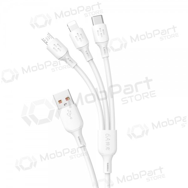 Καλώδιο USB Dudao L8A-3in1 USB-A σε USB-C / Micro USB / Lightning 1.2 m 6A
