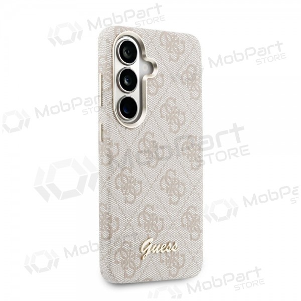 Θήκη Samsung Galaxy S26 - Guess PU 4G Script Metal Logo Magnetic (ροζ)
