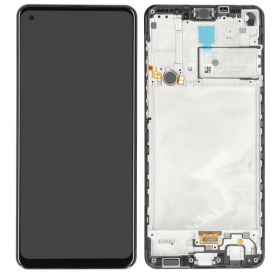 Ekranas Samsung A217F A21s su lietimui jautriu stikliuku και rėmeliu Black γνησια