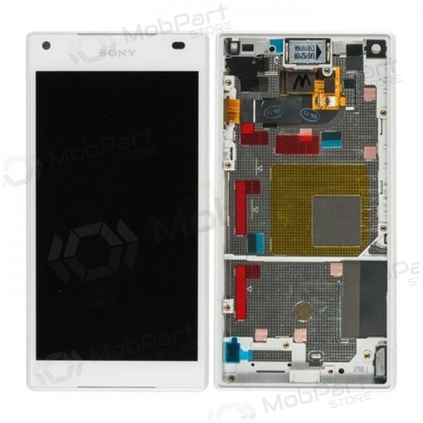 Sony E5803 / E5823 Xperia Z5 Compact οθόνη (άσπρο) (με πλαίσιο) (μεταχειρισμένος grade B, γνησια)