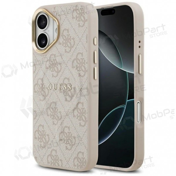 Θήκη Apple iPhone 17 -Guess PU Leather 4G Gold Frame MagSafe- (ροζ)
