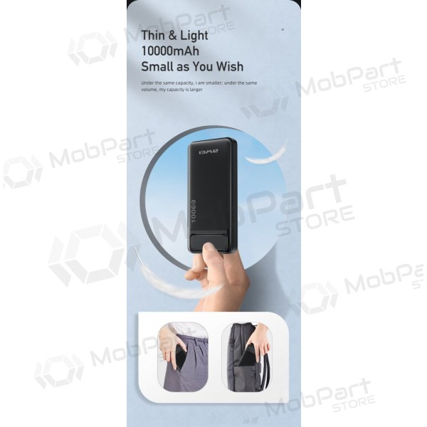 Εξωτερική μπαταρία Power Bank Awei P5K 5V/2.1A 10000mAh μαύρος