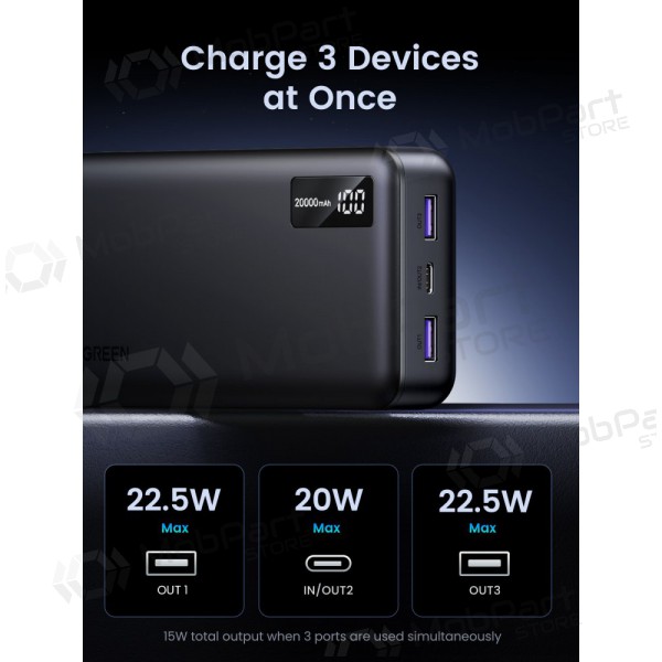 Εξωτερική μπαταρία Power Bank Ugreen PB313 20W 20000mAh (25683) μαύρος