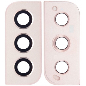 Samsung Galaxy S22 τζαμάκι κάμερας (ροζ / χρυσαφένιος) (με πλαίσιο)