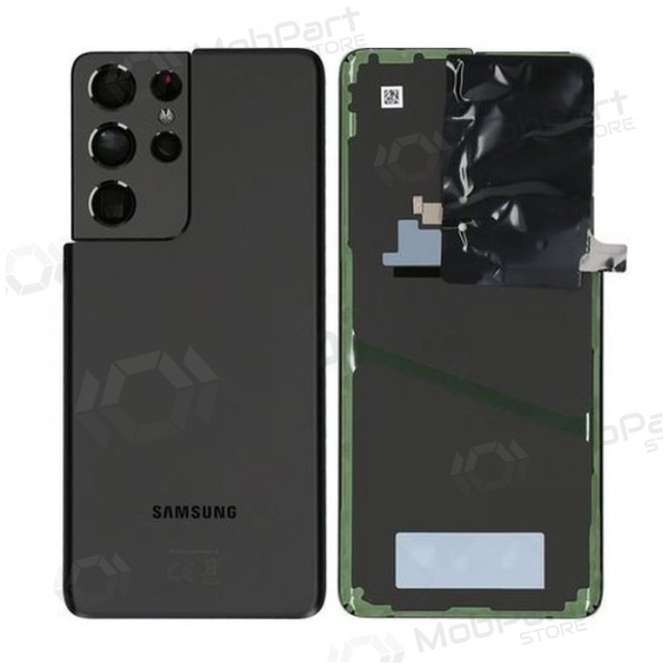 Samsung G998 Galaxy S21 Ultra 5G πίσω κάλυμμα μπαταρίας (Phantom Black) (μεταχειρισμένος grade A, γνησια)