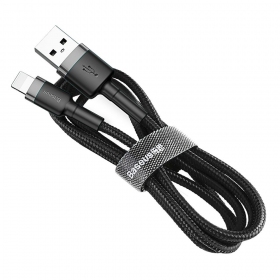 USB καλώδιο Baseus Cafule USB-A to Lightning 1.5A 2.0m γκρί-μαύρος CALKLF-CG1