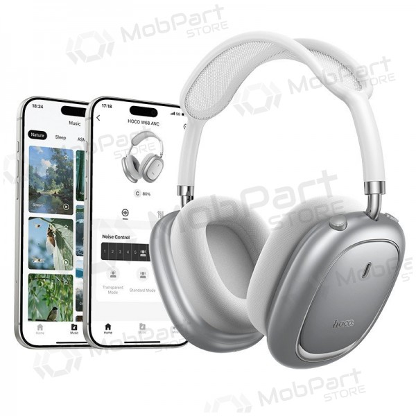 Ασύρματα ακουστικά με μικρόφωνο Hoco W68 ANC Bluetooth μαύρα