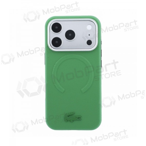 Θήκη Apple iPhone 18 Pro - Lacoste PVC Petit Pique Semi Wrap Embossed MagSafe (πράσινο)