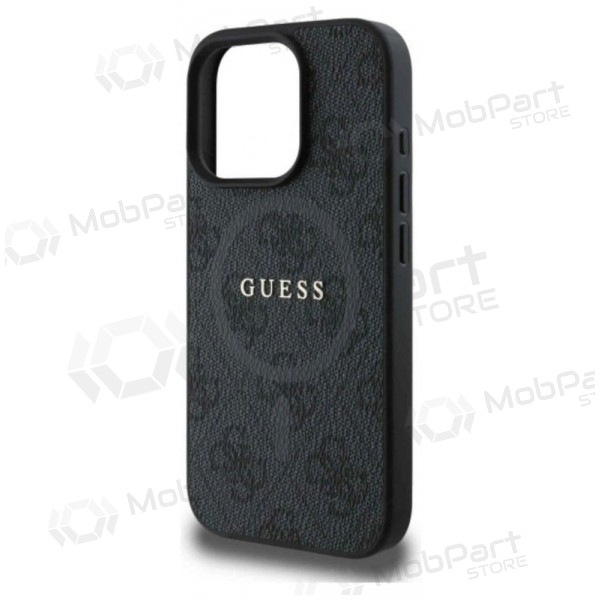 Θήκη Apple iPhone 16 Pro Max - Guess PU Leather 4G Colored Ring MagSafe (μαύρη)