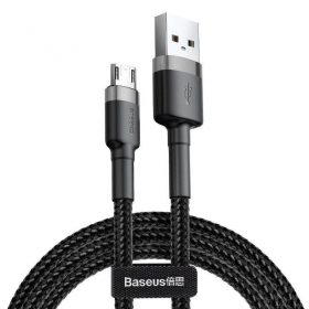 USB καλώδιο Baseus Cafule Type-C 2.0m 2.0A (γκρί-μαύρος) CATKLF-CG1