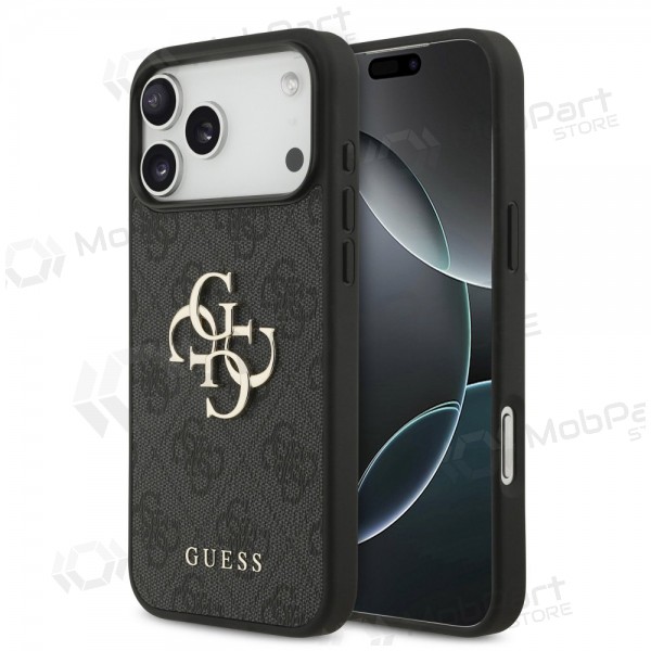 Θήκη Apple iPhone 17 Pro Max - Guess PU 4G Metal Logo (γκρι)