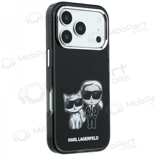 Θήκη Apple iPhone 18 Pro - Karl Lagerfeld PU Semi Wrap Smooth Sketch Bodies MagSafe (μαύρο)